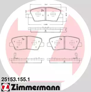 25153.155.1 ZIMMERMANN Тормозные колодки