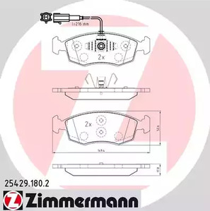 25429.180.2 ZIMMERMANN Тормозные колодки