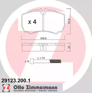 29123.200.1 ZIMMERMANN Тормозные колодки