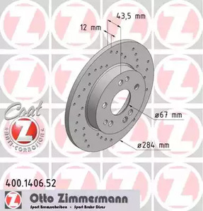 400.1406.52 ZIMMERMANN тормозные диски