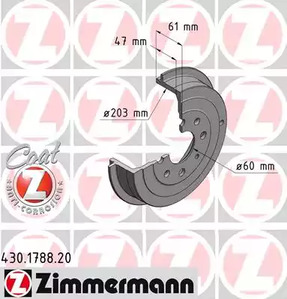 Тормозной барабан ZIMMERMANN 430.1788.20