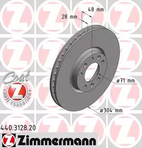 тормозные диски ZIMMERMANN 440.3128.20