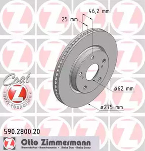 590.2800.20 ZIMMERMANN тормозные диски