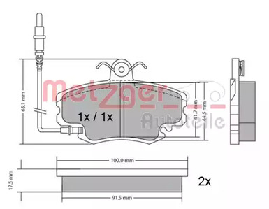 1170009 METZGER Колодки тормозные дисковые