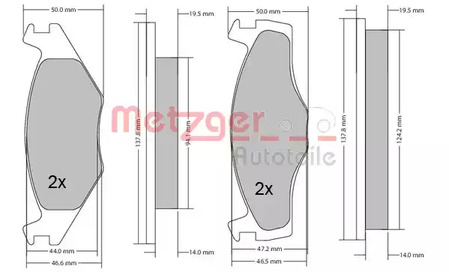 1170033 METZGER Колодки тормозные дисковые