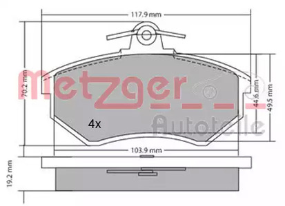 1170066 METZGER Колодки тормозные дисковые