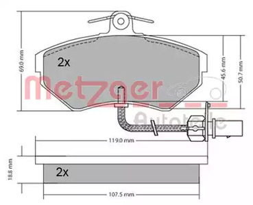 1170082 METZGER Колодки тормозные дисковые