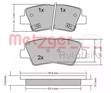 1170134 METZGER Колодки тормозные дисковые