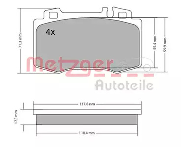 1170153 METZGER Колодки тормозные дисковые