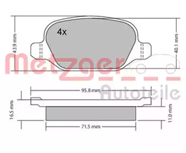 1170141 METZGER Колодки тормозные дисковые