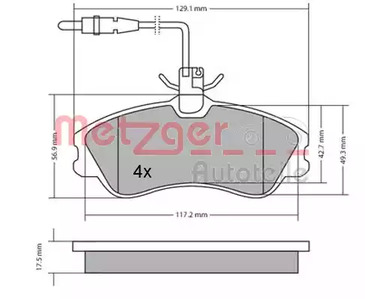 1170150 METZGER Колодки тормозные дисковые