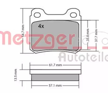 1170223 METZGER Колодки тормозные дисковые