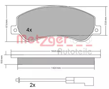 1170290 METZGER Колодки тормозные дисковые