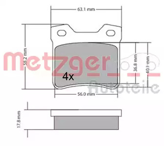 1170310 METZGER Колодки тормозные дисковые