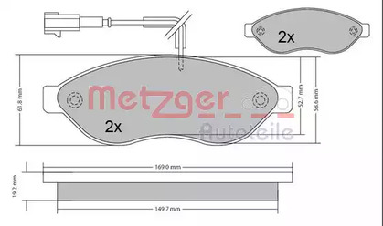 1170348 METZGER Колодки тормозные дисковые