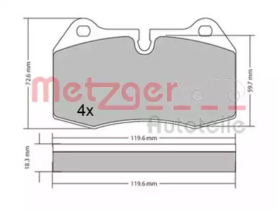 1170577 METZGER Колодки тормозные дисковые