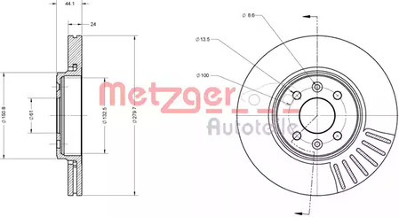 6110033 METZGER Диск тормозной