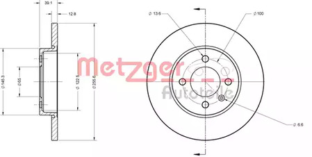 6110056 METZGER Диск тормозной