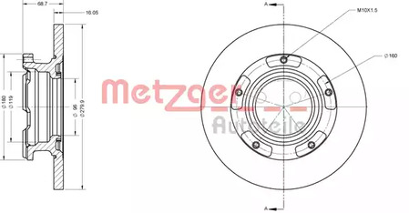 6110205 METZGER Диск тормозной