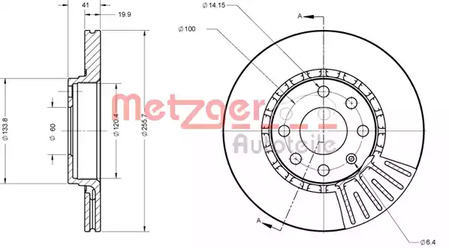 6110336 METZGER Диск тормозной