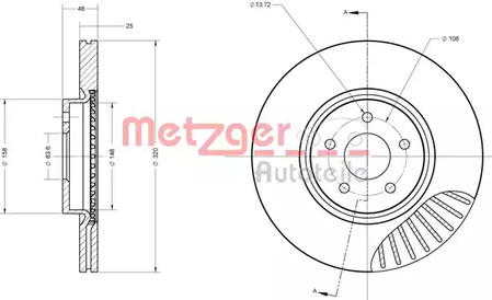 6110503 METZGER Диск тормозной